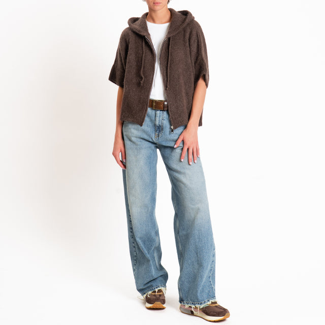 Dixie-Maglia mohair con cappuccio - moro