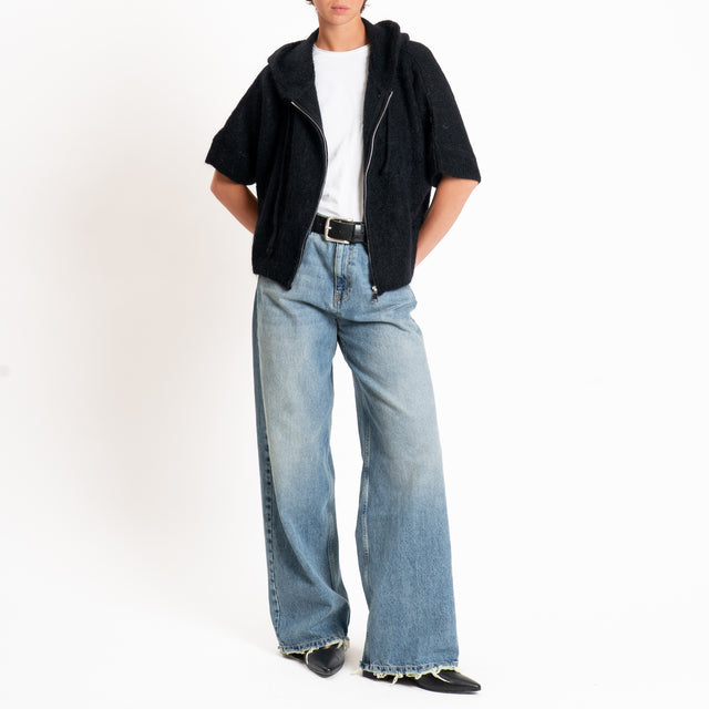 Dixie-Maglia mohair con cappuccio - nero