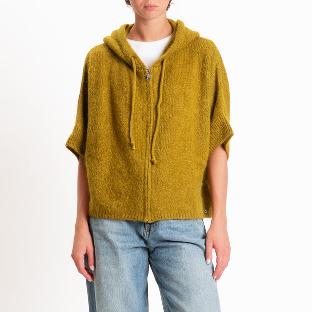 Dixie-Maglia mohair con cappuccio - olio