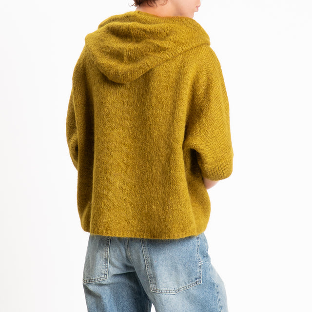 Dixie-Maglia mohair con cappuccio - olio