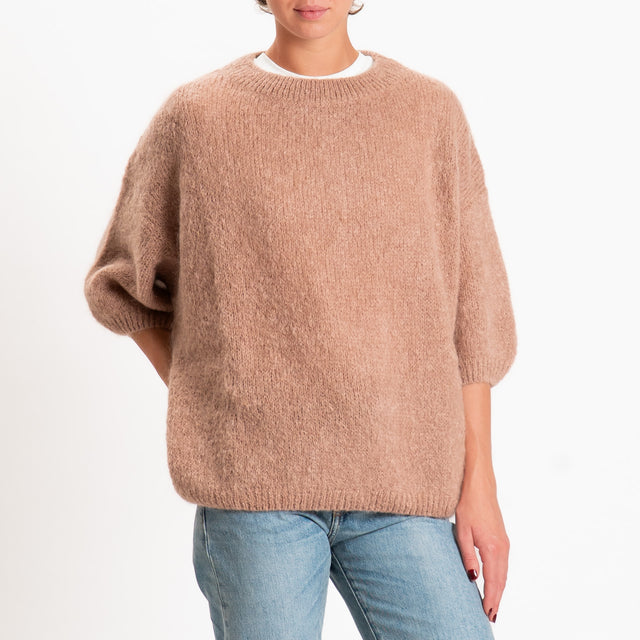 Dixie-Maglia mohair girocollo - biscotto