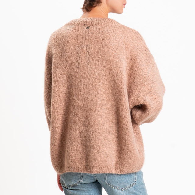 Dixie-Maglia mohair girocollo - biscotto