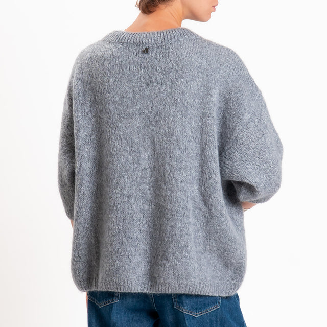 Dixie-Maglia mohair girocollo - grigio