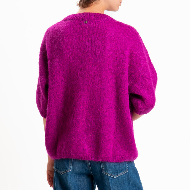 Dixie-Maglia mohair girocollo - magenta