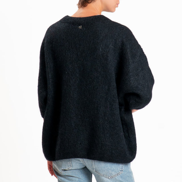 Dixie-Maglia mohair girocollo - Nero
