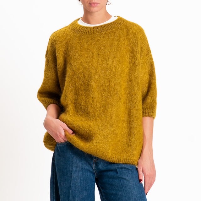 Dixie-Maglia mohair girocollo - olio