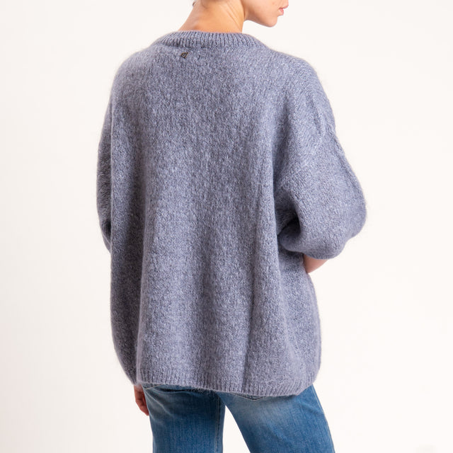 Dixie-Maglia mohair oversize manica 3/4 - grigio