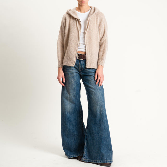 Dixie-Maglia misto lana con cappuccio - beige