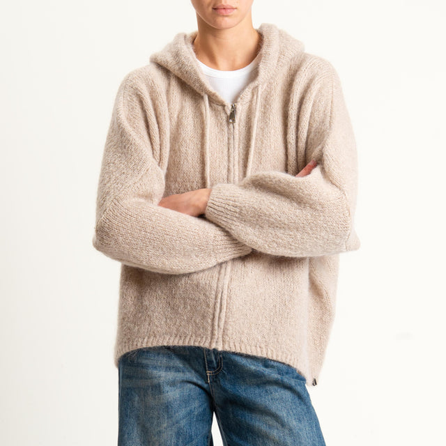 Dixie-Maglia misto lana con cappuccio - beige