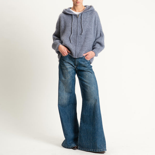 Dixie-Maglia misto lana con cappuccio - grigio