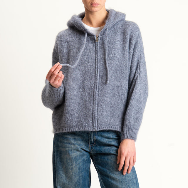 Dixie-Maglia misto lana con cappuccio - grigio