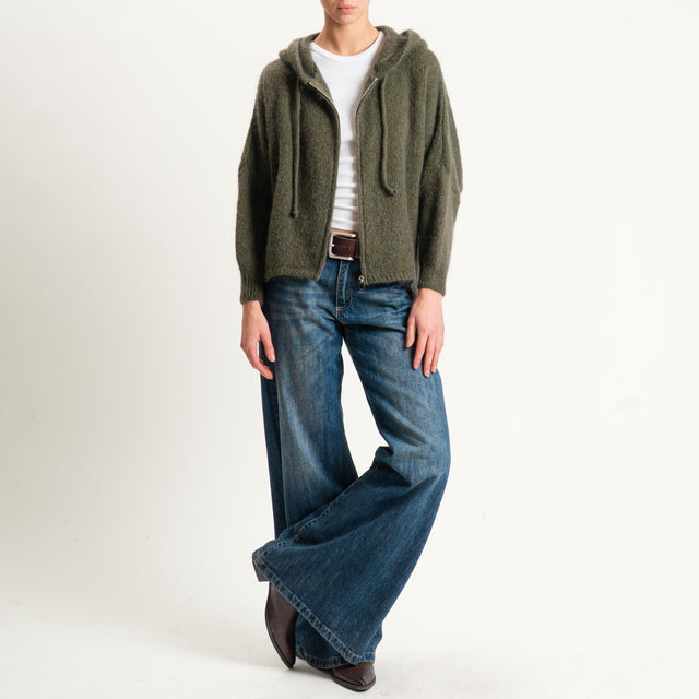 Dixie-Maglia misto lana con cappuccio - militare