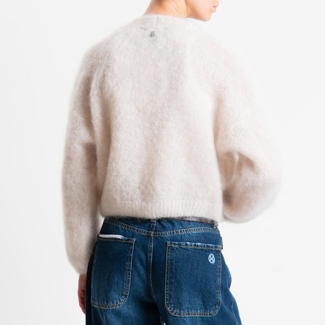 Dixie-Cardigan mohair chiusura asimmetrica - burro