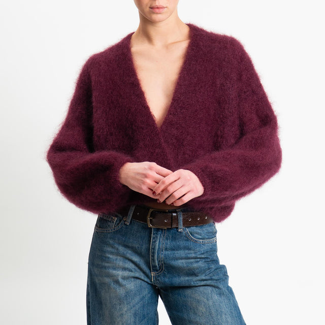 Dixie-Cardigan mohair - Bordeaux