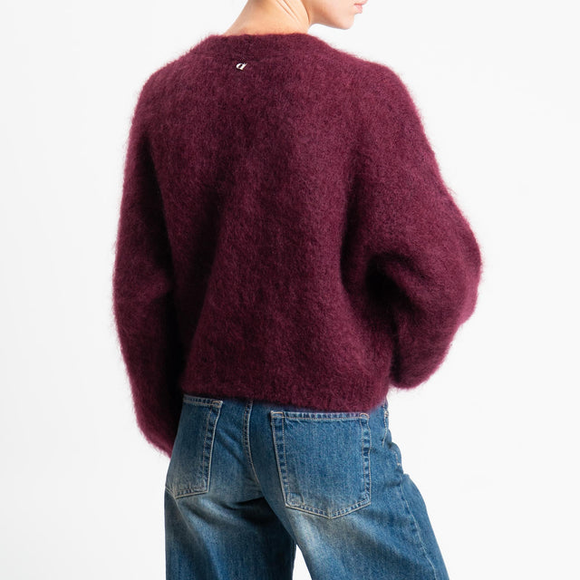 Dixie-Cardigan mohair - Bordeaux