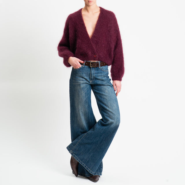Dixie-Cardigan mohair - Bordeaux