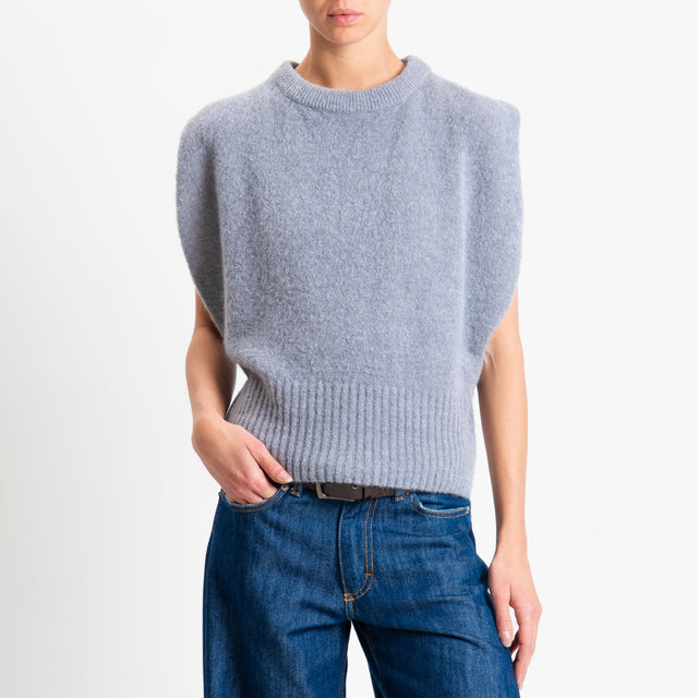 Dixie-Maglia smanicata misto alpaca - grigio