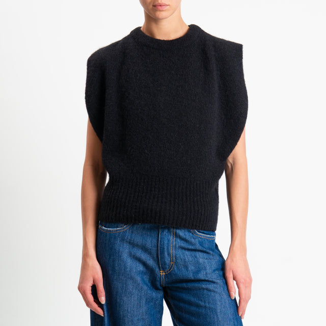 Dixie-Maglia smanicata misto alpaca - nero