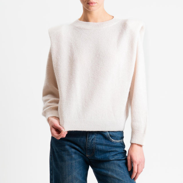 Dixie-Maglia con spalline baby alpaca - burro