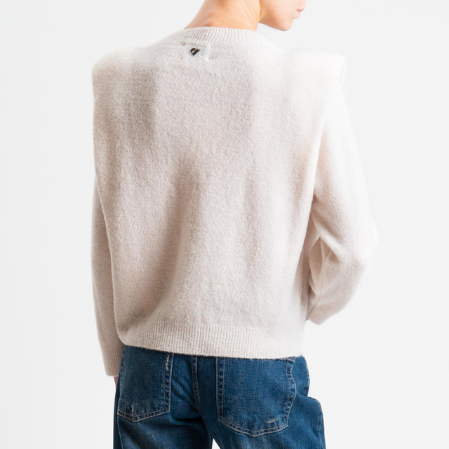 Dixie-Maglia con spalline baby alpaca - burro