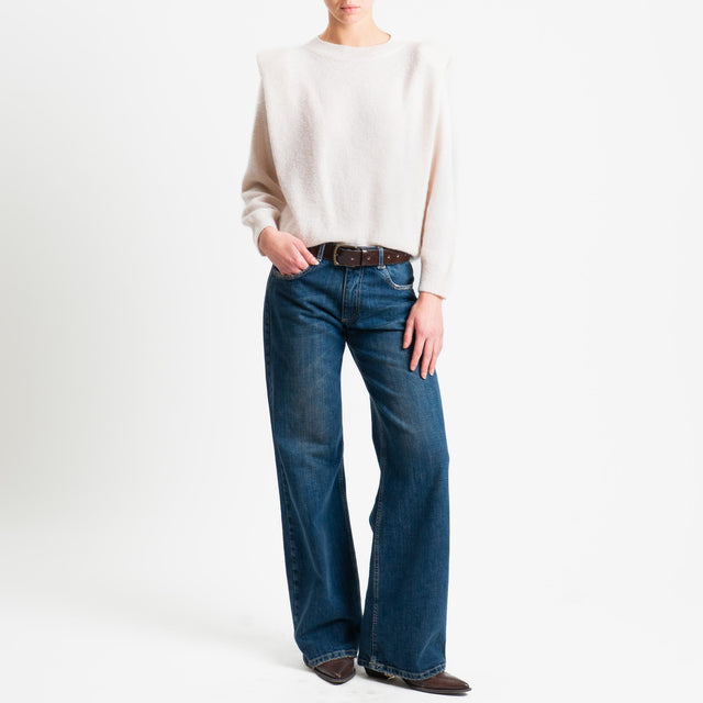 Dixie-Maglia con spalline baby alpaca - burro