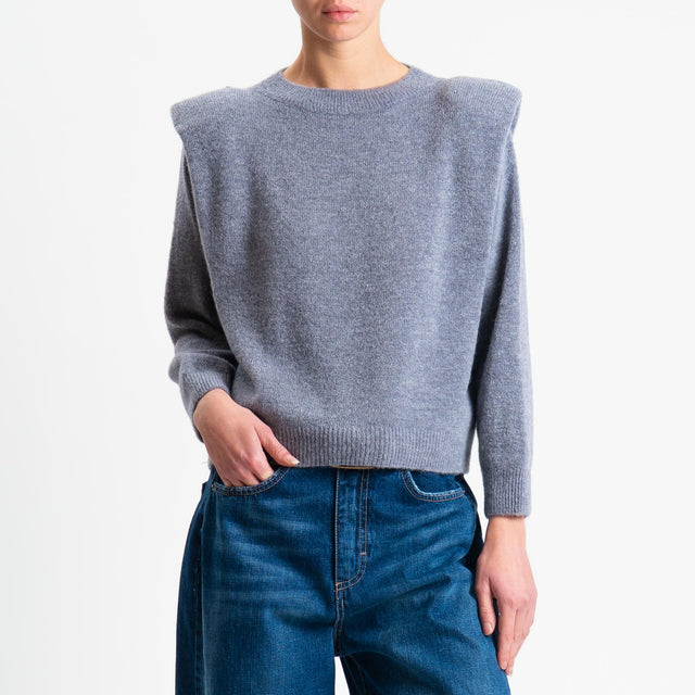 Dixie-Maglia con spalline baby alpaca - grigio