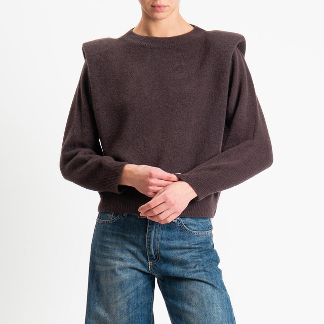 Dixie-Maglia con spalline baby alpaca - marrone