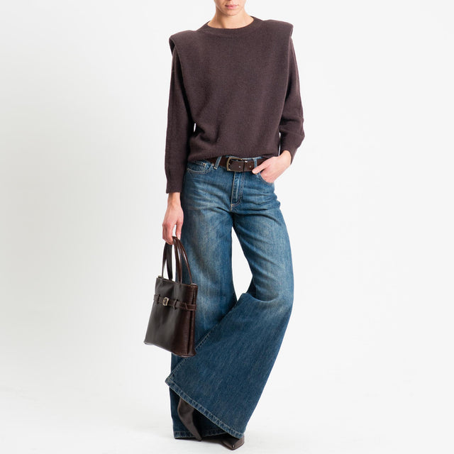 Dixie-Maglia con spalline baby alpaca - marrone