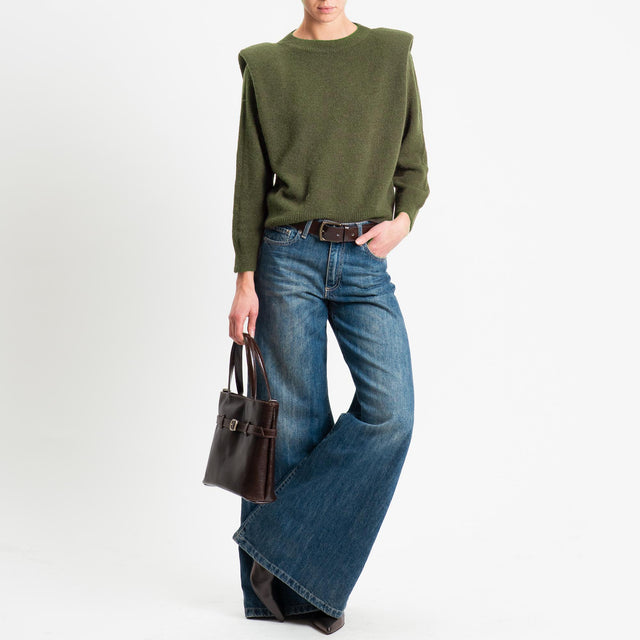 Dixie-Maglia con spalline baby alpaca - militare