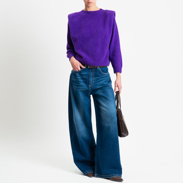 Dixie-Maglia con spalline baby alpaca - viola