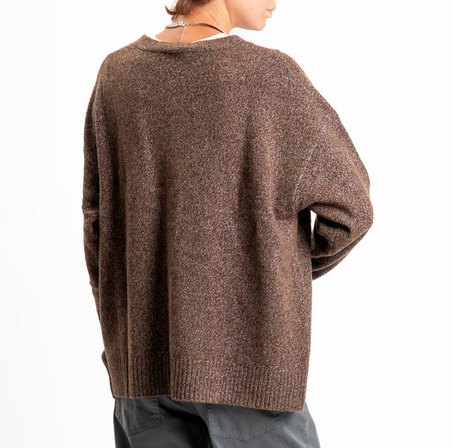 Dixie-Cardigan 100%LANA - moro/grigio