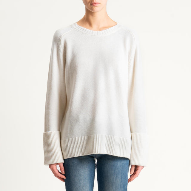 Dixie-Maglia scatola 100% lana - panna