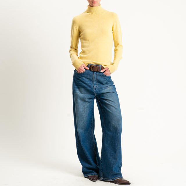 Dixie-Maglia collo alto elasticizzata - giallo