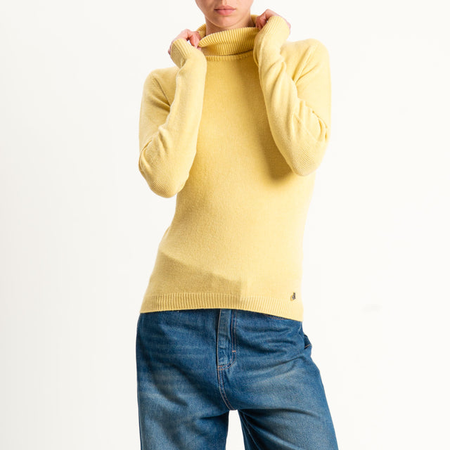 Dixie-Maglia collo alto elasticizzata - giallo