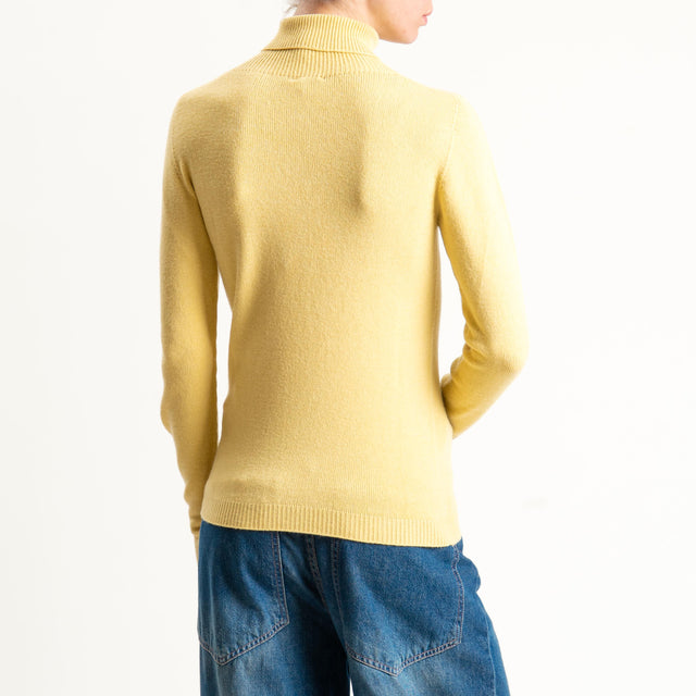 Dixie-Maglia collo alto elasticizzata - giallo