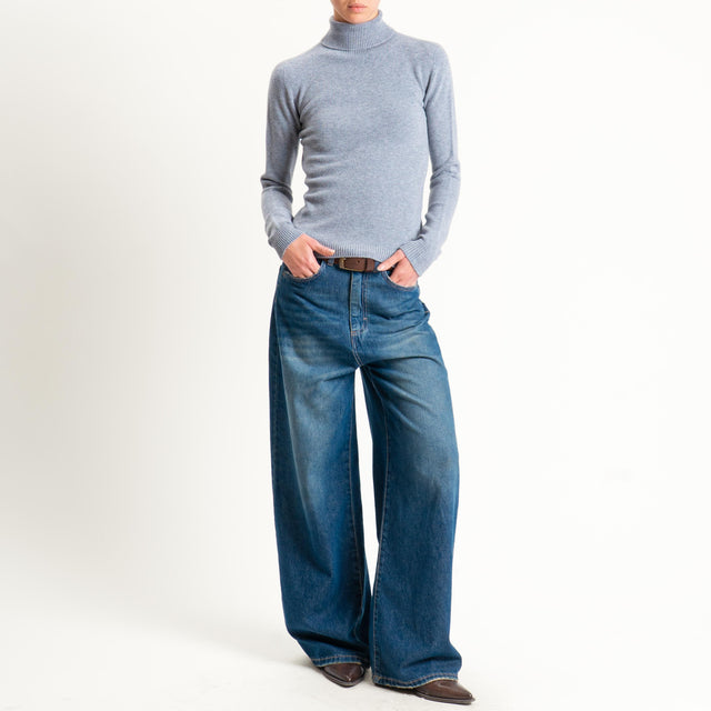 Dixie-Maglia collo alto elasticizzata - grigio melange