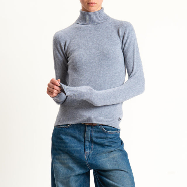 Dixie-Maglia collo alto elasticizzata - grigio melange