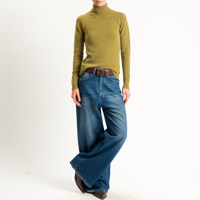 Dixie-Maglia collo alto elasticizzata - olio