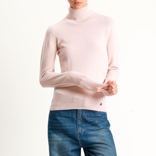 Dixie-Maglia collo alto elasticizzata - rosa