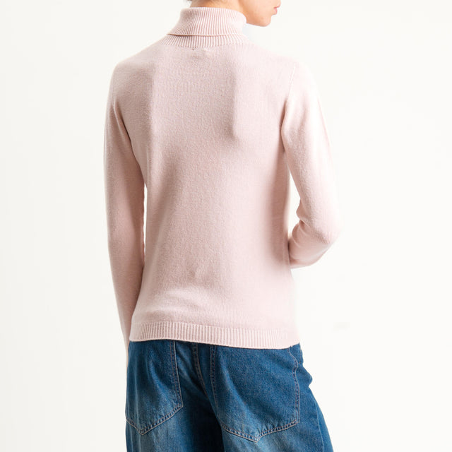 Dixie-Maglia collo alto elasticizzata - rosa