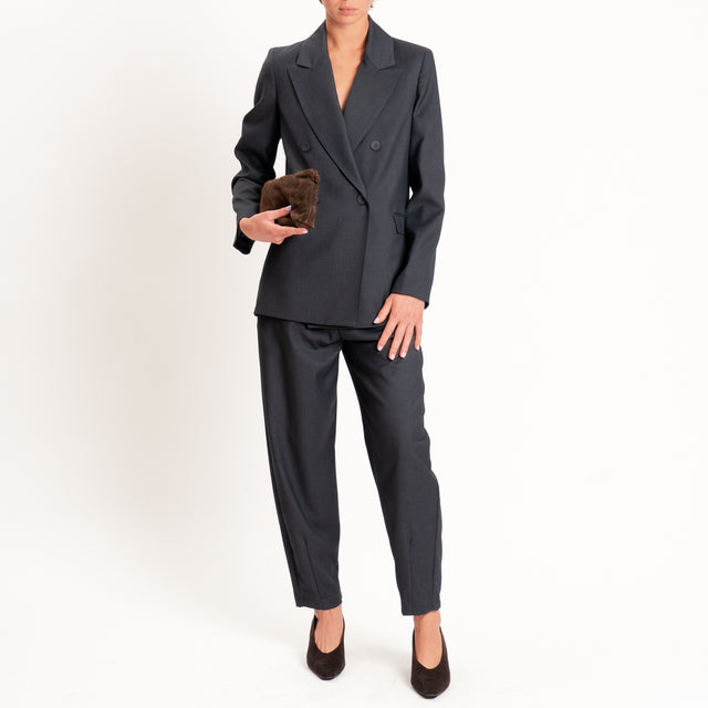 Dixie-Completo giacca doppiopetto + pantalone - antracite