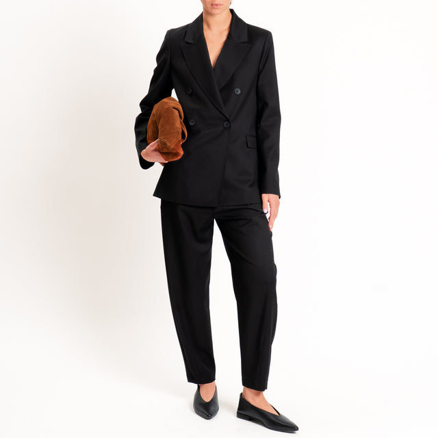 Dixie-Completo giacca doppiopetto + pantalone - Nero