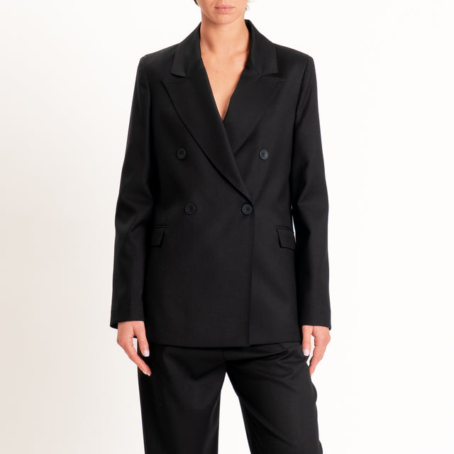 Dixie-Completo giacca doppiopetto + pantalone - Nero