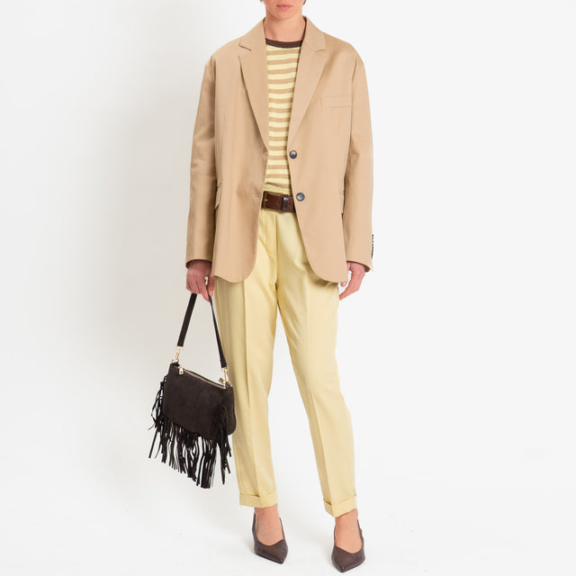 Dixie-Pantalone elastico dietro con pinces - giallo