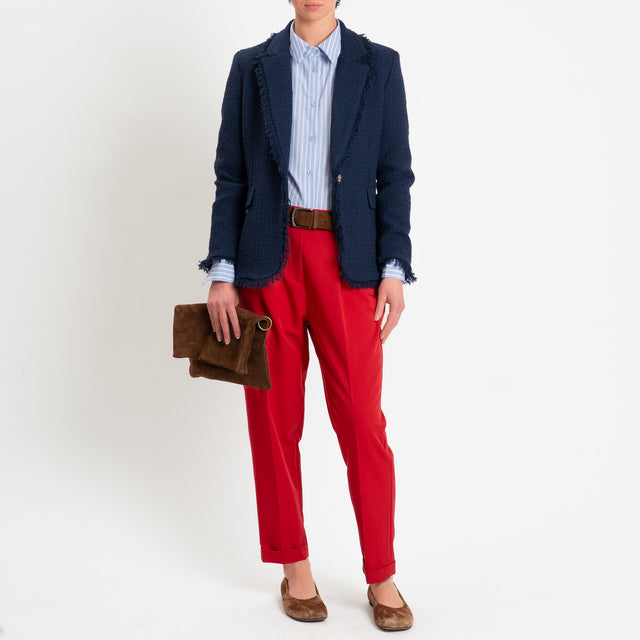 Dixie-Pantalone elastico dietro con pinces - rosso