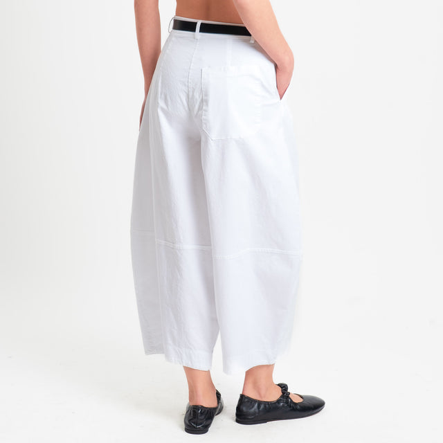 Dixie-Pantalone balloon cropped fit - bianco