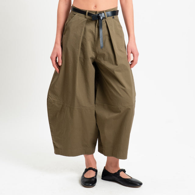 Dixie-Pantalone balloon cropped fit - militare