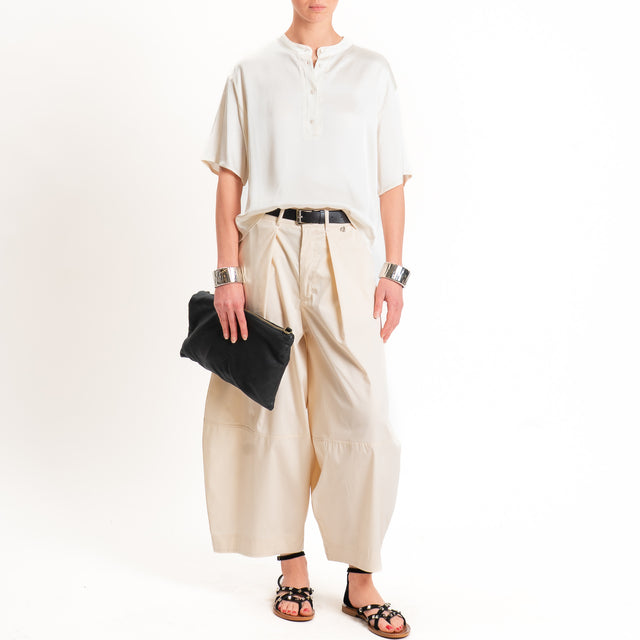 Dixie-Pantalone popeline barrel fit - champagne