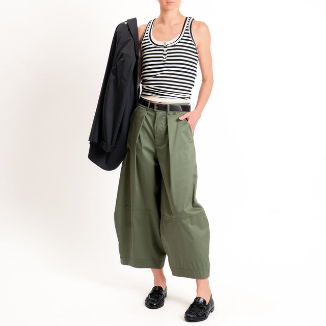 Dixie-Pantalone popeline barrel fit - salvia