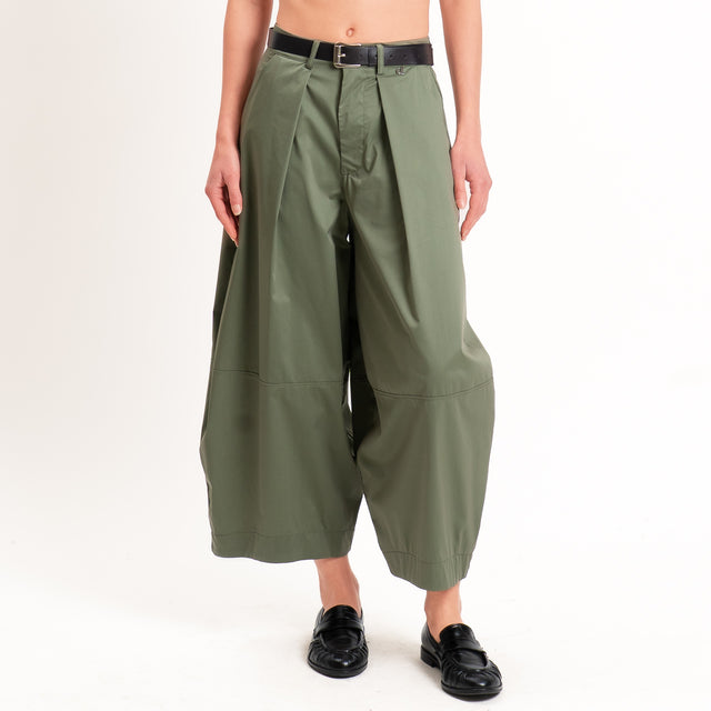 Dixie-Pantalone popeline barrel fit - salvia
